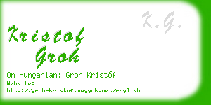 kristof groh business card